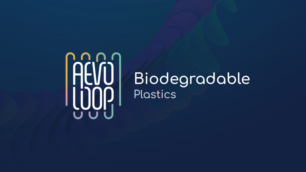 AevoLoop biodegradable plastics branding graphic showcasing circular plastics innovation.