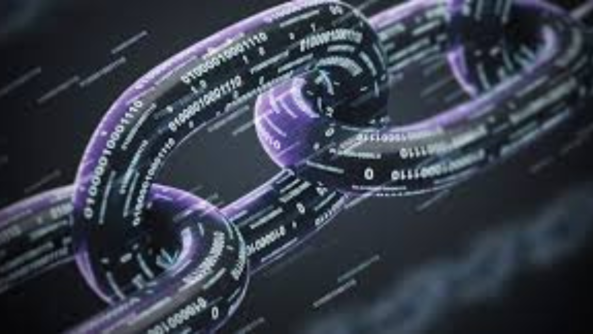 Blockchain data visualization symbolizing traceability in recycled plastics supply chains